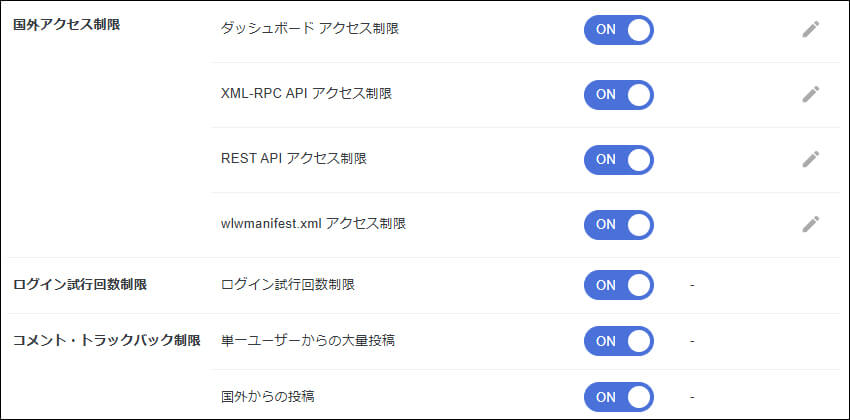 WordPressセキュリティ設定